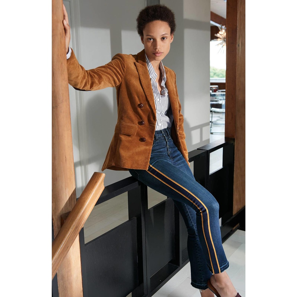 Veronica Beard Carolyn Stripe Boot Crop Jeans 27